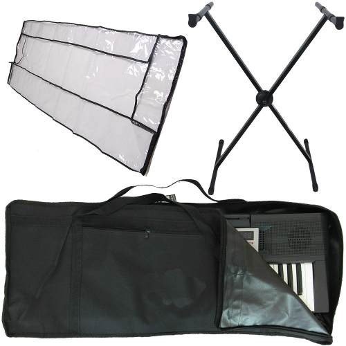 Kit Capa Simples Piano 7/8 C/ Suporte + Capa De Cobertura
