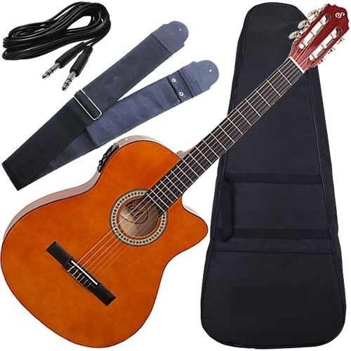 Kit Violão Eletroacústico Eq 3 Banda + Capa Nf14 Nt Giannini