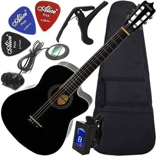 Kit Violão Eletroacústico Preto Nylon Mag5bk C/ Capa Austin