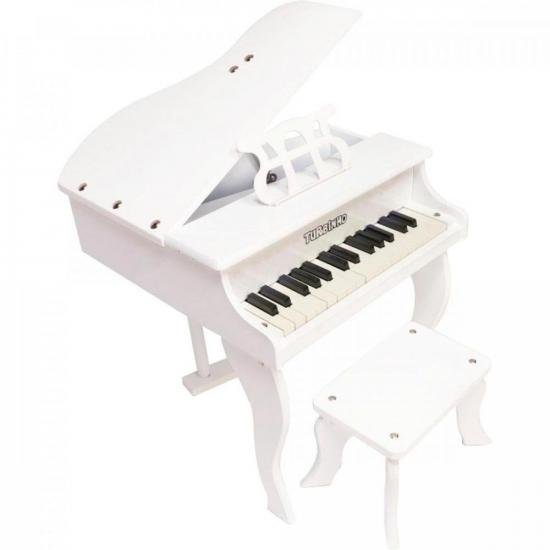 Mini Piano Infantil de Cauda Turbinho 30 Branco