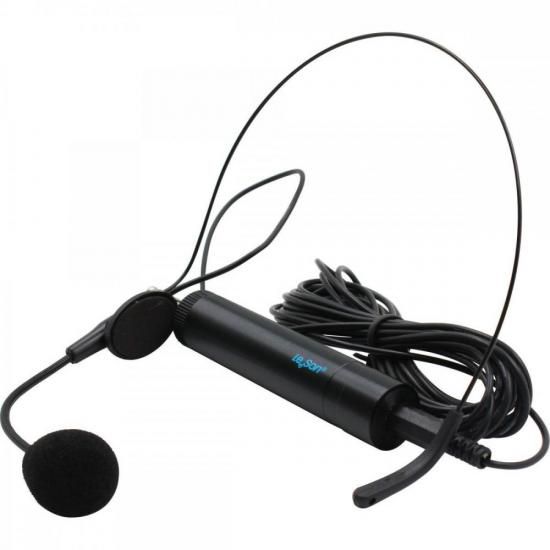 Microfone Headset Leson HD 750R Com Fio Preto
