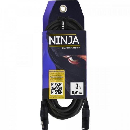 Cabo XLR Macho x XLR Fêmea 0,91m Ninja LW B Santo Angelo