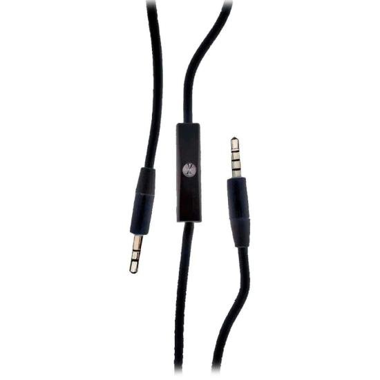 Cabo Auxiliar P2 X P3 Com Microfone 1,5M Preto Flex