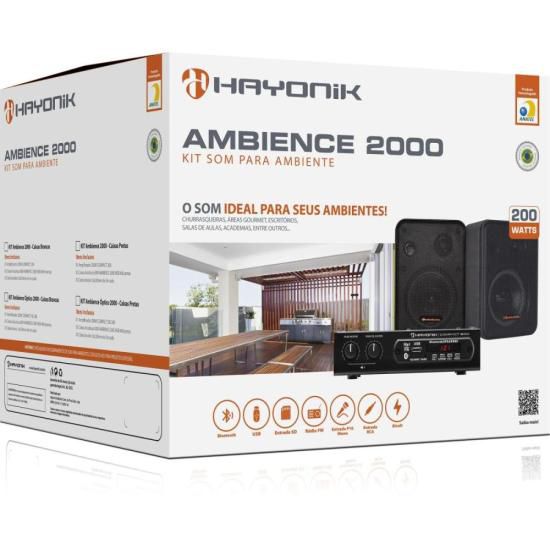 Kit Som para Ambiente Hayonik Ambience 2000 V2 Preto