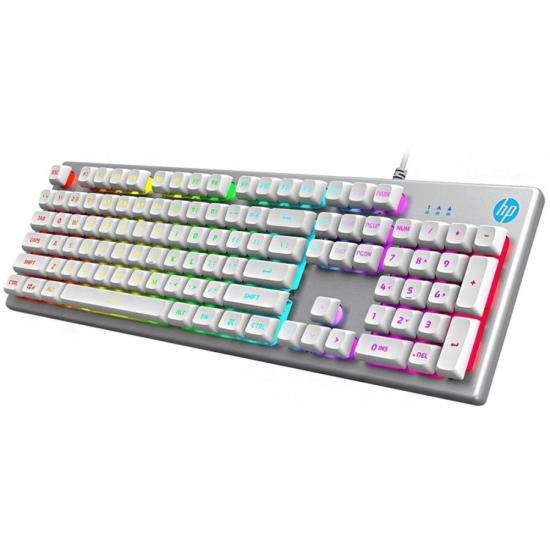 Teclado Gamer HP K500F USB Led Prata