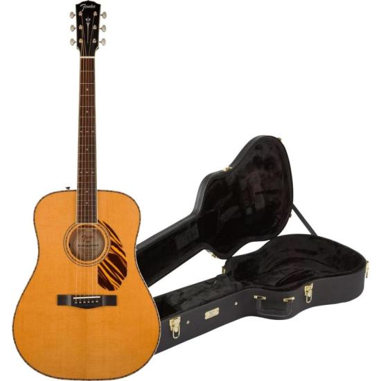 Violão Eletroacústico Dreadnought Fender Paramount PD-220E Natural com Case