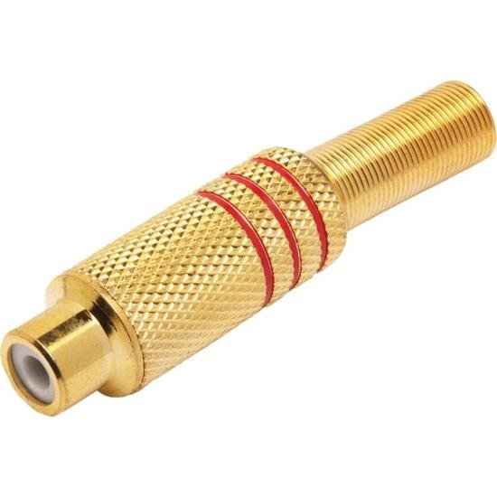 Jack RCA Metal Gold Vermelho Storm - PCT / 10