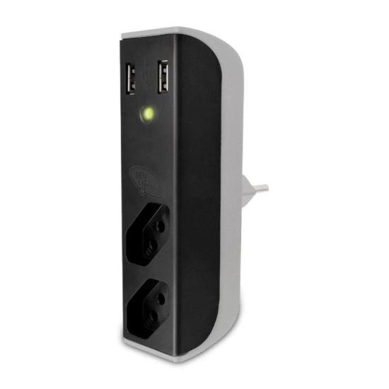 Filtro De Linha Com 2 Tomadas + Carregador USB Bright