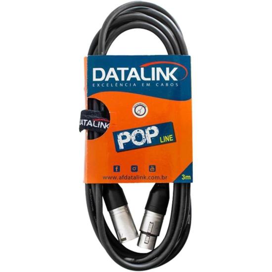 Cabo XLR Macho x XLR Fêmea 3m Pop Line Datalink