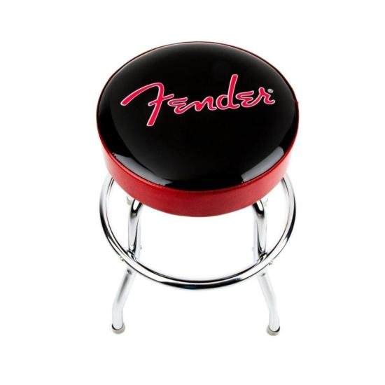 Banco Fender 24" Red Sparkle Logo Black Red Sparkle