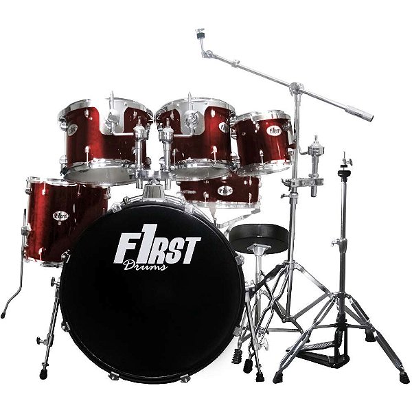 Bateria Acústica 3t Vinho Ny-f1rst Drums