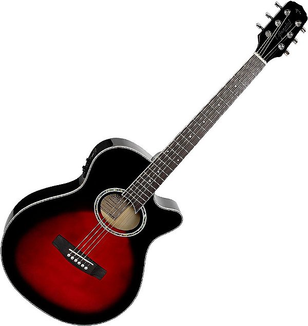 Violão Giannini Mini-Jumbo GSF1D Brown Red Burst + KIT5I
