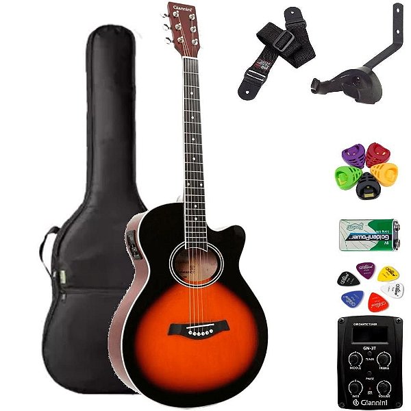 Violão Giannini Mini-Jumbo GSF1D 3 Tons Sunburst + KIT2PI