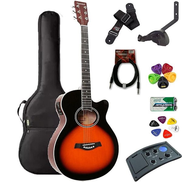 Violão Giannini Mini-Jumbo GSF1D 3 Tons Sunburst + KIT1PL