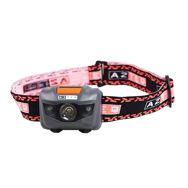 Lanterna de cabeça Azteq KATORI possui 3 modos de uso, indicada para atividades outdoor como trekking, camping, bike e e