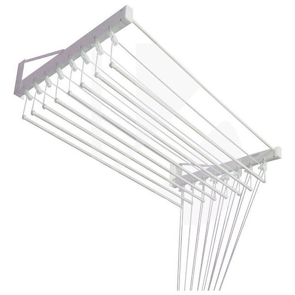 Varal De Teto 10 Varetas 120cm Apartamento Lavanderia