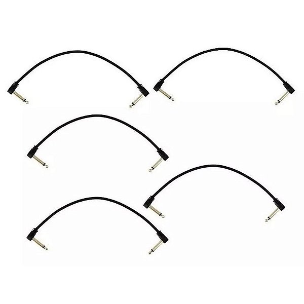 Kit 5 Cabos Pedal Santo Angelo Ninja 05ft 15cm P10 90 Plug L