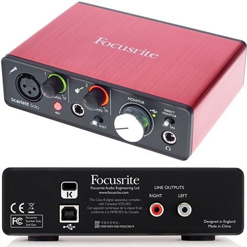 Interface De Gravação Usb 2ª Geração Scarlett Solo Focusrite