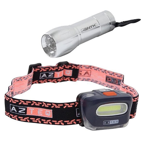 Lanterna de Cabeça Kashina azteq + Mini Lanterna de Alumínio 9 LEDs Nautika