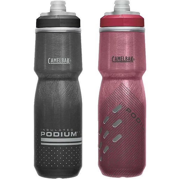 Kit 2 Garrafinhas de Hidratação Camelbak Podium Chill 710ml Preto + Vinho