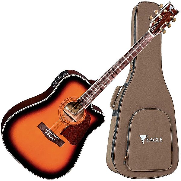 Violão Eletroacústico Eagle Ch889 Folk Cutway Sunburst