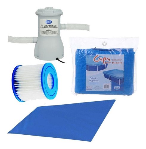 Kit Acessórios Para Piscina Capa Forro Cobertura Mor 6200lts