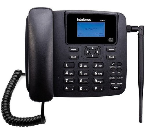 Telefone Celular Fixo Gsm Dual Chip Rural De Mesa Cf4202 Intelbras