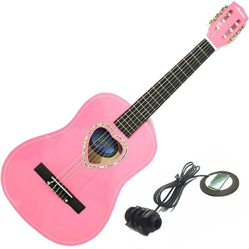 Violão Infantil Elétrico Acústico 1/2 Rosa Austin Kauthon