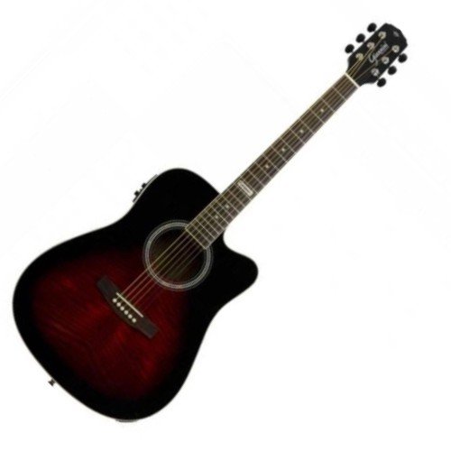 Violão Eletroacústico Dreadnought Folk Cutaway Aço Gf-1d Ceq Brown Red Burst Giannini