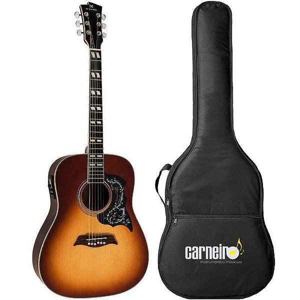 Violão Folk Michael Vm925 Dt Sunburst Fosco + Capa Luxo