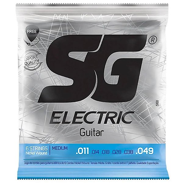 Encordoamento Sg Cordas 0.11 Para Guitarra + Palheta / 1ª Mi