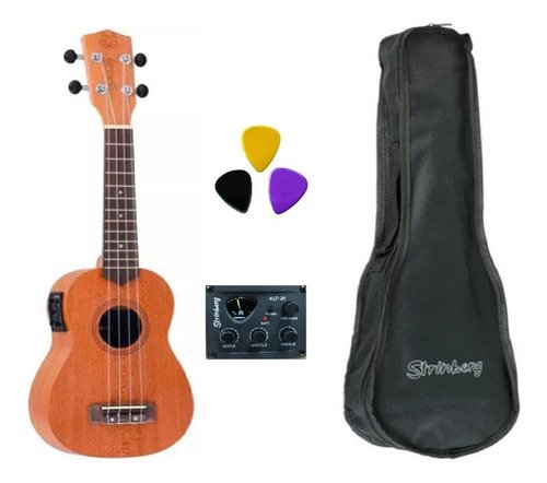 Ukulele Strimberg Uk06se Elétric Ativo Com Capa E Palhetas