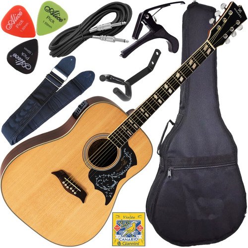 Kit Violão Michael Elétrico Folk Clássico Vm925 Dt Natural