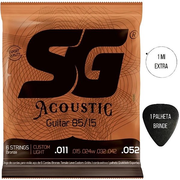 Encordoamento 0.11 P/ Violão Aço Bronze Custom Light Sg 6686