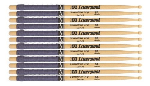 Baqueta Liverpool 5a Sensation Grip Eva-5am (kit 6 Pares)*