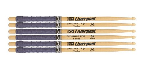 Baqueta Liverpool 5a Sensation Grip Eva-5am (kit 3 Pares)*