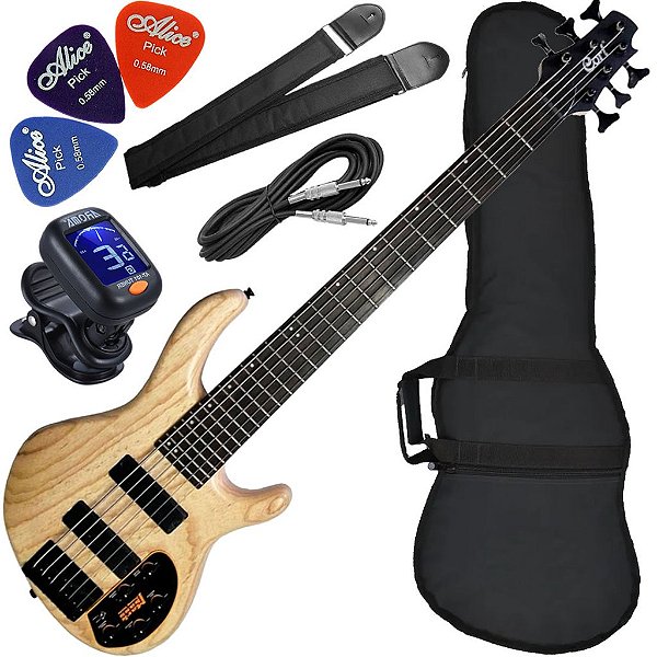 Kit Baixo Cort Action DLX VI ASH OPN 6 Cordas Pre Mark Bass Ativo Bx01