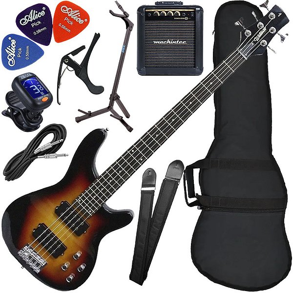 Kit Baixo Waldman GBW-105 5 Cordas Brown Sunburst (BS) Bx03