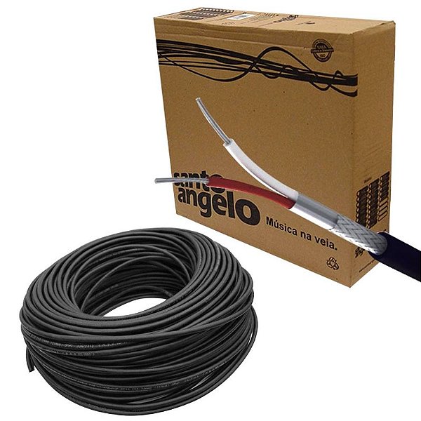 Cabo para Microfone Santo Angelo X30 Balanceado Rolo 100 Metros