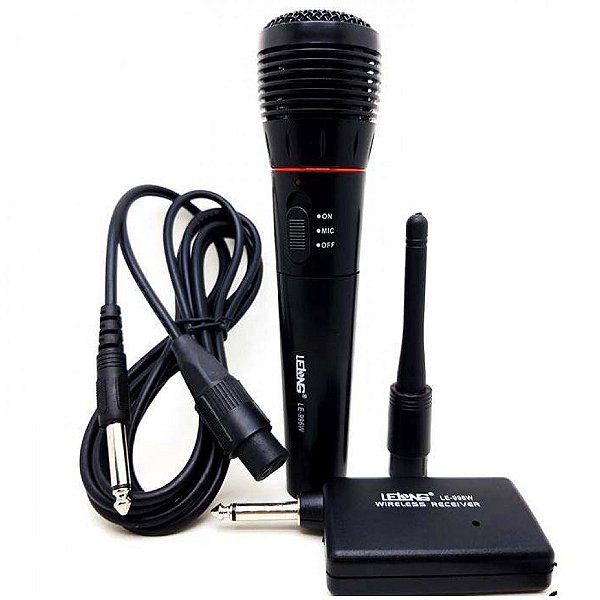 Microfone Profissional Lelong Sem Fio Le996w Show Igreja