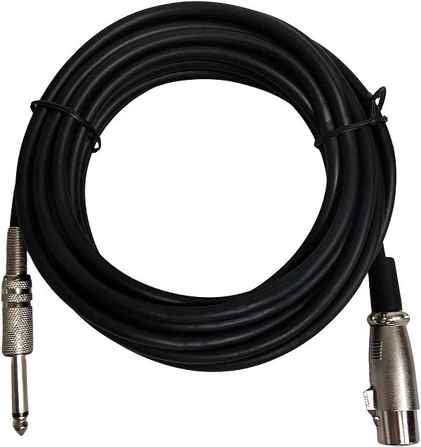 Cabo para Microfone Profissional P10 Mono Xlr 5 Metros