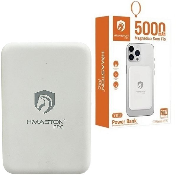 Carregador Portátil Power Bank 5000mAh Magnetico Sem Fio H Manston