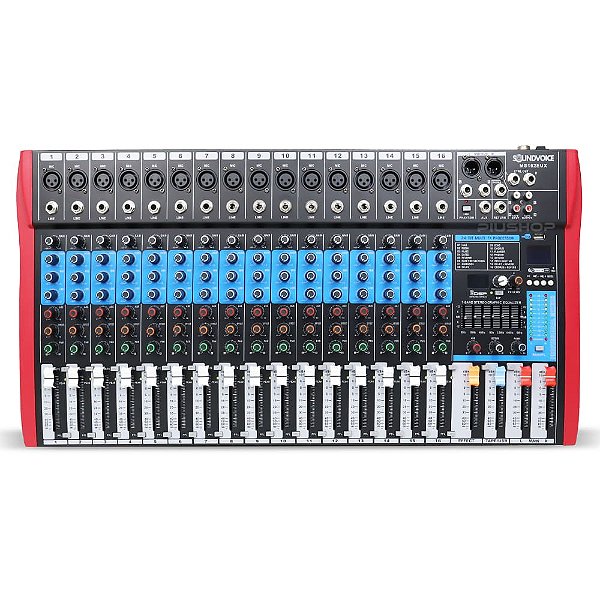 Mesa de Som Analógica Soundvoice MS162 EUX USB 16 Canais