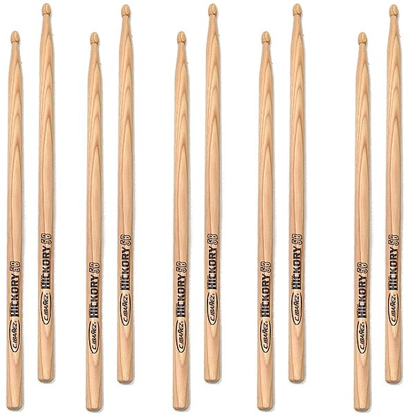 5 Pares de Baquetas C.Ibanez 5BDRH Dragon Hickory Ponta Madeira 5B