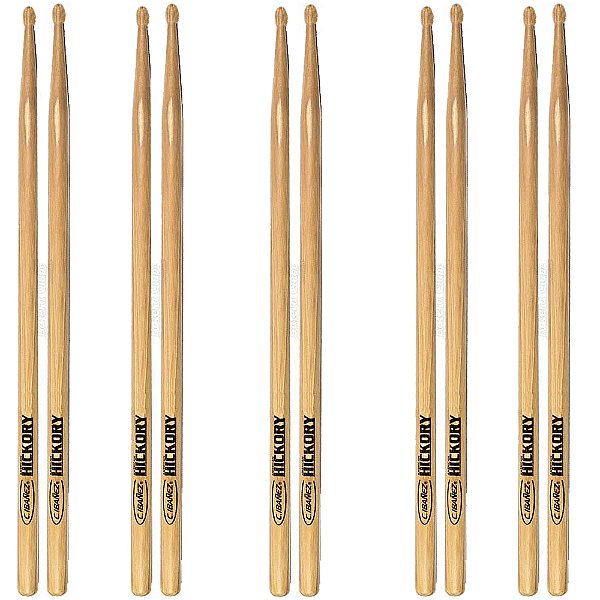5 Pares de Baquetas C.Ibanez 7BDRH Dragon Hickory Ponta Madeira 7B