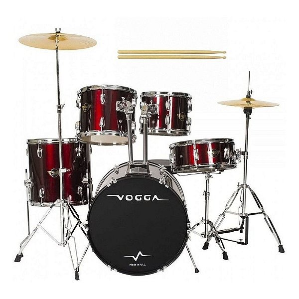 Bateria Acústica Vogga Talent Vpd 922 Wr Com Banco E Bumbo De 22