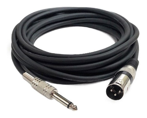 Cabo Para Microfone Carbon Xlr (F)+ P10 10 Metros Preto