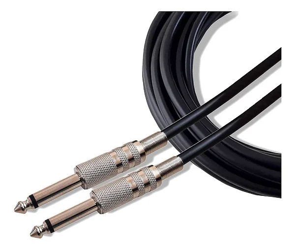 Cabo Guitarra Violão Preto P10 X P10 Mono 15 Metros