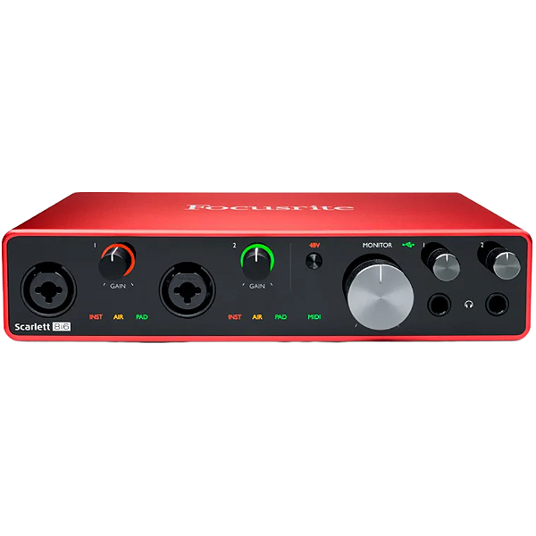 Interface de Áudio USB Focusrite Scarlett 8i6 3ª Geração