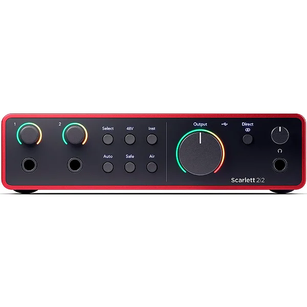 Interface de Áudio USB Focusrite Scarlett 2i2 4ª Geração